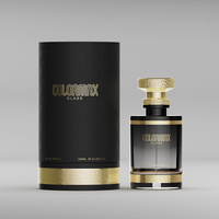 Boîte de papier de parfum violet violet personnalisé avec couvercle à charnière conception botanique en feuille d'or pour l'emballage de parfum cosmétique de marque