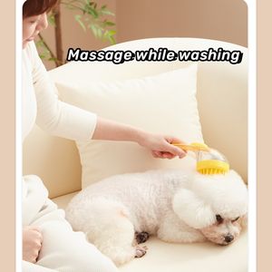 Cepillo de masaje para Baño de mascotas, dispensador de champú, cepillo de cerdas de goma para perros y gatos, cepillo de Ducha - Product Image 3