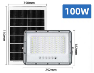 Faro LED <span class=keywords><strong>Solare</strong></span> da Esterno con Telecomando, <span class=keywords><strong>Corpo</strong></span> in ABS, Impermeabile IP65, Pannello 100W 200W 300W 400W - Product Image 2