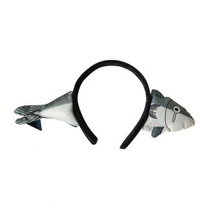 Factory-Direct Sale Women's Cartoon Quirky Fish-Style Fabric Headband Cute Super-Awesome Face-Washing Hair <b>Clip</b> - Product Image 5