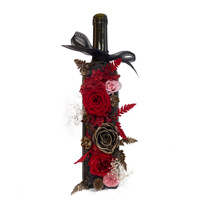 Ornamen Botol Anggur Merah Mawar Abadi yang Elegan untuk Wisuda, Hari Ayah, Pernikahan, Ulang Tahun, Hari Valentine, Natal, Hari Ibu