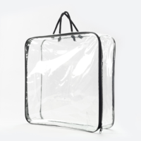 Couverture à fermeture éclair en plastique PVC transparent personnalisé sac de couette sac d'emballage de voyage transparent pour vêtements de literie