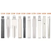 151-166 #   Clé de voiture universelle non coupée à télécommande, lame vierge en métal KeyDiy KD pour VVDI JMD pour Chery pour Fiat Ford