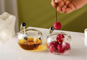 Taza de vidrio aislada de alto valor estilo INS para calentamiento de llama abierta yogur leche helado pudín café taza de vidrio de borosilicato - Product Image 6