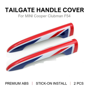 Pour MINI Cooper F54 Clubman, couvre-poignée de hayon en ABS, garniture adhésive, Union Jack à carreaux, 9 designs, 2014-2023, Carwoman Wholesale - Product Image 3