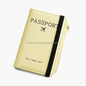حامل جواز سفر للسيدات من الجلد الصناعي بنظام تحجب ترددات الراديو ويتميز بجودة عالية