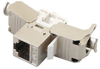 Conector Keystone RJ45 Cat5e UTP Sin Blindaje 8P8C T568A/B de 180 Grados Sin Herramientas con Soporte para Cable