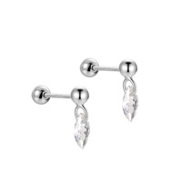 Zierliche 18K Vergoldete Sterling Silber Marquise Tropfen Flache Ohrstecker 925 Sterling Silber Tropfenförmige Hängeohrringe