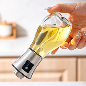 Pulvérisateur d'huile en verre en forme de poire de 200 ml avec buse anti-déversement, design élégant pour friteuse à air et préparation culinaire à faible teneur en huile - Product Image 2