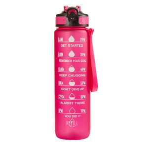 Sport LeMuna 1L Fitness Botella <span class=keywords><strong>de</strong></span> agua ecológica Botella <span class=keywords><strong>de</strong></span> plástico motivacional con marcador <span class=keywords><strong>de</strong></span> tiempo Botella <span class=keywords><strong>de</strong></span> recordatorio - Product Image 1