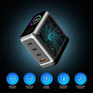 Cargador Rápido GaN de 140W PD 3.1 con Pantalla Digital TFT Inteligente, Tipo C, Enchufe UK, para Laptops MacBook, Suministro al por Mayor OEM/ODM - Product Image 5