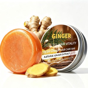 Ensemble de shampoings solides au gingembre, curcuma, huile d'argan et kératine, répare les cheveux abîmés, anti-frisottis, lissant pour des soins capillaires nourrissants quotidiens - Product Image 1