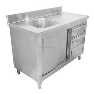 Commercial Single Bowl Wash Stand with Drawer, Restaurant Supplies Heavy Duty <b>Kitchen</b> Washing Workbench - Product Image 5