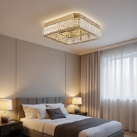 Lustres modernes en acier inoxydable et cristal, éclairage LED, adaptés aux salons et aux chambres, luminaires LED de plafond