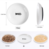 Bol en céramique pour animaux de compagnie, avec base en silicone anti-renversement, pour l'alimentation des chats