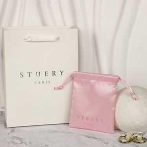 Bolsa de Regalo de Papel Blanco de Lujo con Logotipo Personalizado, Bolsa de Embalaje Reciclable para Relojes y Joyas con Asa de Cinta - Product Image 4