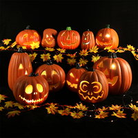 Wiederverwendbare LED-Lampe im Cartoon-Geister-Hexen-Design, Halloween Jack-o'-Lantern, Lustige Herbst-Erntedeko, Partyzubehör