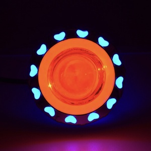 Moto รถราง LED ไฟหน้าผีไฟปีศาจตาคู่เลนส์ปืนใหญ่เลเซอร์สปอตไลท์แฟลชระเบิด - Product Image 2