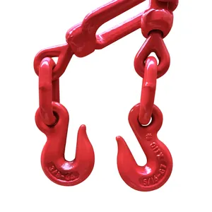 Cadeia de Amarração de Carga Tipo Alavanca de Liberação de Segurança G70 Forjada (Tipo EUA) 5/16''-3/8'' com Cinta de Aço 5600lbs WLL - Product Image 2