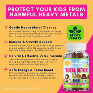 OEM ODM Natural Zeolita Detox Gummies Niños Heavy Metal Micronizado Zeolita Vitamina D3 B12 - Product Image 5