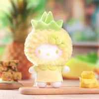 Populaire 100% véritable 6 pièces/boîte Sanrios bonjour Kittyed fruité paradis série aveugle boîte vinyle peluche poupées beau sac breloques jouets