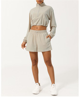 Ensemble coupe-vent léger anti-UV à fermeture éclair pour femmes séchage rapide protection contre le soleil court vêtements de course amples longue longueur