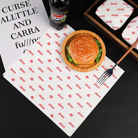 Papier d'emballage alimentaire biodégradable personnalisé, résistant à la graisse, pour l'emballage des hamburgers et des biscuits