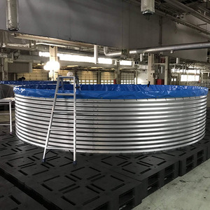 Équipement d'aquaculture à haute densité Tôle galvanisée PVC et revêtement HDPE Étang d'eau <span class=keywords><strong>de</strong></span> poisson disponible à la vente - Product Image 4