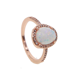 Promotion bague en opale de feu <span class=keywords><strong>blanche</strong></span>, bijoux personnalisés, grande <span class=keywords><strong>pierre</strong></span> rose or, <span class=keywords><strong>pierre</strong></span> unique, bijoux vintage modernes - Product Image 2