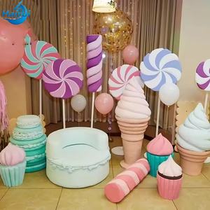 Decoración de Caramelos de Fibra de Vidrio Personalizada a Tamaño Real, Accesorios <span class=keywords><strong>Gigantes</strong></span> de Helado y Piruleta para Candy <span class=keywords><strong>Land</strong></span> - Product Image 1
