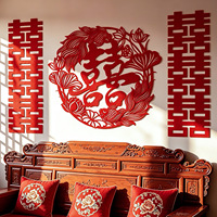 Ensemble de décorations murales en feutre pour mariage, ensemble de stickers muraux multi-pièces Double Bonheur pour décoration murale et décoration de mariage