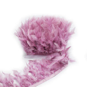 Turquoise plume tissu feu pièce teint bord plume dentelle pour barre de mariage danse latine bricolage vêtements accessoires avec poupée - Product Image 5