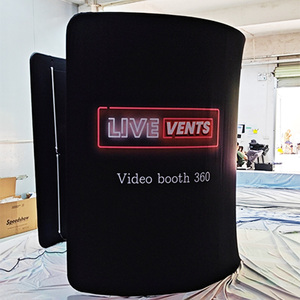 Xách tay tùy chỉnh thiết kế bên Thiết bị thay đổi LED Backdrop nhôm căng thẳng vải 360 Photo Booth bao vây - Product Image 3