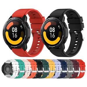 Hot Products 22mm Soft Rubber Silicone Watch Band Strap for Xiaomi Mi watch/ Xiaomi Color2/S1 Active With Silver Buckle
