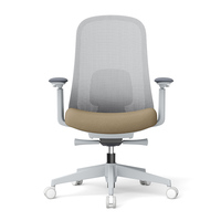 Chaise de bureau à dossier moyen réglable pour le télétravail, chaise de bureau confortable en maille pivotante