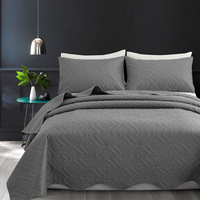 Couvre-lit en microfibre ultra douce Couvre-lit à ultrasons bon marché Couette à coutures en polyester de couleur unie pour toutes les saisons