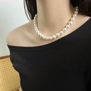 Collar de Perlas Redondas de 10 mm de Plata de Ley 925, Joyería Fina Elegante Dylam Charm, Accesorios de Uso Diario para Mujer - Product Image 5