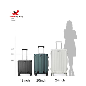 18 Inch Carry-On Luggage PC <b>Suitcase</b> with USB Charging Port Trolley Luggage - Product Image 6
