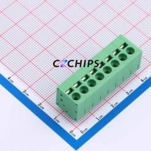 MX205V-5.0-08P-GN01-Cu-A Spring Terminal Block Through hole Component (THT),P=5mm Connector 1x8P 5mm Green Through Hole - Product Image 1