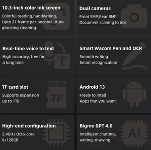 Máy đọc sách điện tử Bigme InkNoteX Color màn hình cảm ứng E-ink 10.3 inch Kaleido3 Android 13 camera kép 5MP+8MP 6+128GB 4000mAh dành cho văn phòng và đọc sách - Product Image 2