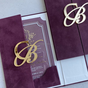Porte-cartes de visite de luxe personnalisé en velours pour invitations de mariage, porte-cartes fantaisie pour anniversaire, fête des Mères, Saint-Valentin - Product Image 1