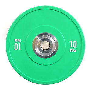Vente en gros de plaques de poids en caoutchouc colorées de 10 à 55 lb pour la <span class=keywords><strong>musculation</strong></span>, l'entraînement en salle de sport, la <span class=keywords><strong>musculation</strong></span> avec barre, l'haltérophilie - Product Image 4