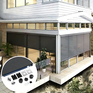 Store banne motorisé moderne WiFi en tissu rétractable pour extérieur, avec système Zip Track et protection <span class=keywords><strong>solaire</strong></span>, pour gazebo, porche et patio - Product Image 2