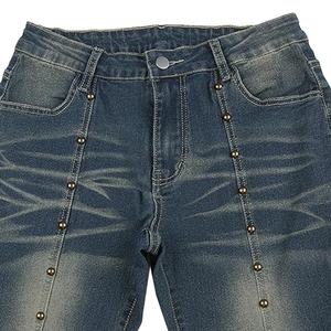 Prix de gros Jean évasé pour femme, bleu délavé, taille basse, style vintage, tendance, confortable, Y2K - Product Image 6