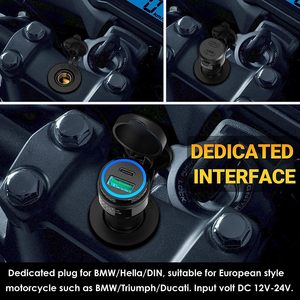 Cargador de coche <span class=keywords><strong>USB</strong></span> C de 48W, cargador rápido fuerte, 30W PD y QC 3,0, adaptador de encendedor de cigarrillos, enchufe Hella DIN para BMW Ducati Triumph - Product Image 4