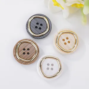 4 holes sewing polyester custom logo brand women't clothing jacket grey brown fashion fancy buttons wholesale manufacturers