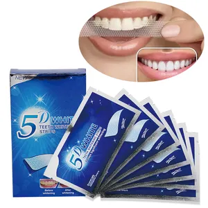Vente chaude 14 paires 5D blanc Kit dentaire soins d'hygiène buccale blanchiment des dents bandes de blanchiment