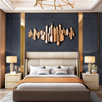 Ensemble de meubles de chambre à coucher moderne pour hôtel, lit king-size, lit double capitonné en cuir avec rangement de luxe
