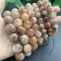 Pulsera de Cuarzo Rutilado de Tamaños Variados, Cuentas de Cristal Natural, Pulsera de Cuarzo Rutilado Dorado para Propósitos Espirituales