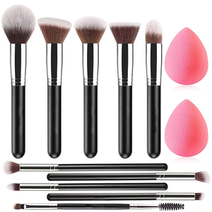 OEM Makeup Brush Set: Professional Foundation, Eyeshadow, Concealer, Blush, and Powder <strong>Applicators</strong>. Includes 2 Blending Sponges. - Product Image 1